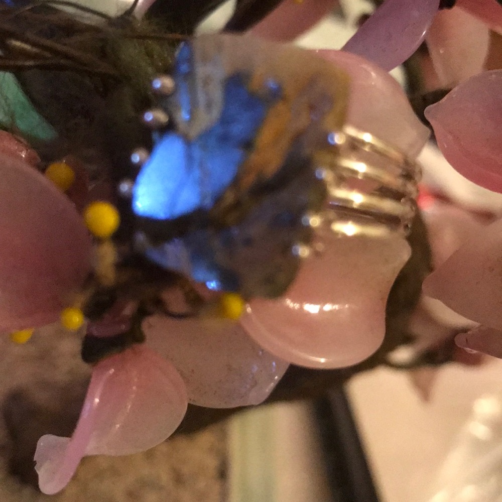 Vintage starburst golden rutile 925 natural ring